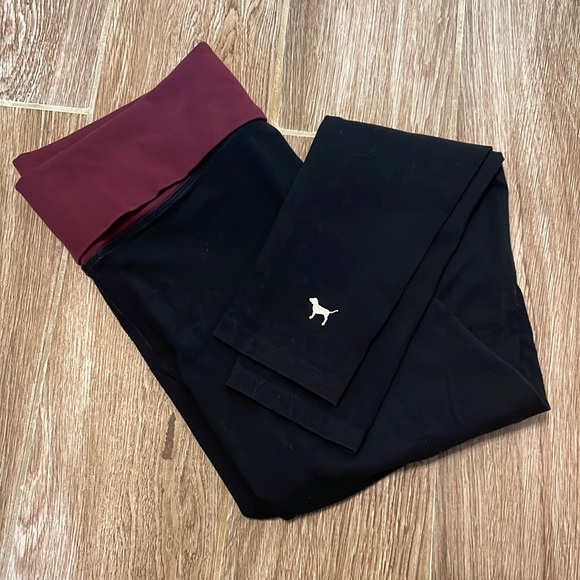 Victoria’s Secret Pink Fold Over Waist Yoga Leggings - Picture 1 of 4